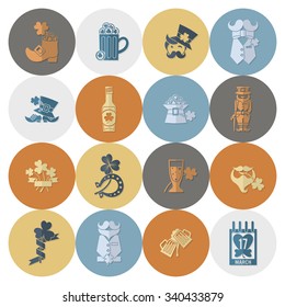 Saint Patricks Day Icon Set. Vector. Clean Work Minimum Points