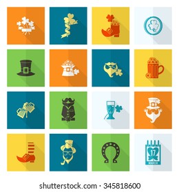 Saint Patricks Day Icon Set. Vector. Clean Work Minimum Points