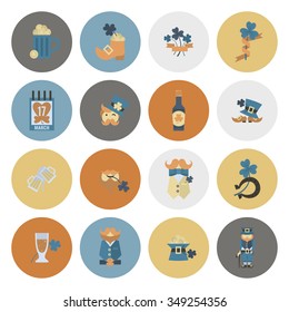 Saint Patricks Day Icon Set. Vector. Clean Work Minimum Points