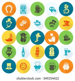 Saint Patricks Day Icon Set. Vector. Clean Work Minimum Points
