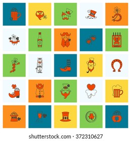 Saint Patricks Day Icon Set. Vector. Clean Work Minimum Points