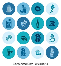 Saint Patricks Day Icon Set. Vector. Clean Work Minimum Points