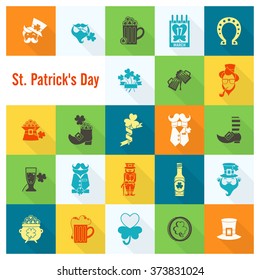 Saint Patricks Day Icon Set. Vector. Clean Work Minimum Points