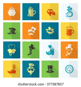 Saint Patricks Day Icon Set. Vector. Clean Work Minimum Points
