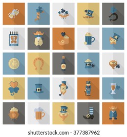 Saint Patricks Day Icon Set. Vector. Clean Work Minimum Points