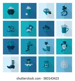 Saint Patricks Day Icon Set. Vector. Clean Work Minimum Points