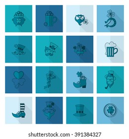 Saint Patricks Day Icon Set. Vector. Clean Work Minimum Points