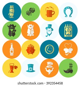 Saint Patricks Day Icon Set. Vector. Clean Work Minimum Points