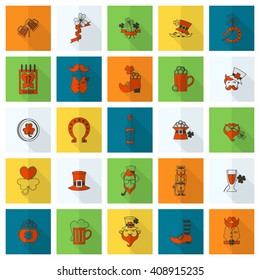 Saint Patricks Day Icon Set. Vector. Clean Work Minimum Points