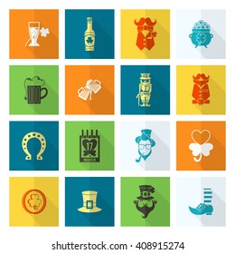 Saint Patricks Day Icon Set. Vector. Clean Work Minimum Points