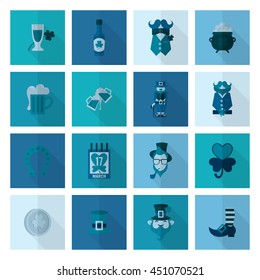 Saint Patricks Day Icon Set. Vector. Clean Work Minimum Points