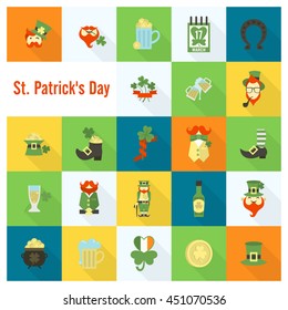 Saint Patricks Day Icon Set. Vector. Clean Work Minimum Points