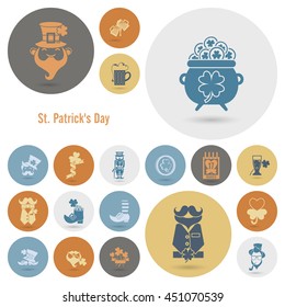 Saint Patricks Day Icon Set. Vector. Clean Work Minimum Points