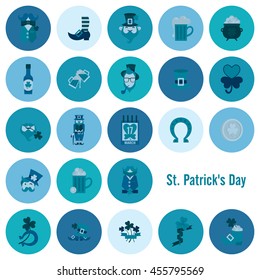 Saint Patricks Day Icon Set. Vector. Clean Work Minimum Points