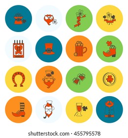 Saint Patricks Day Icon Set. Vector. Clean Work Minimum Points