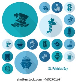 Saint Patricks Day Icon Set. Vector. Clean Work Minimum Points