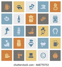 Saint Patricks Day Icon Set. Vector. Clean Work Minimum Points