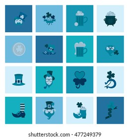 Saint Patricks Day Icon Set. Vector. Clean Work Minimum Points
