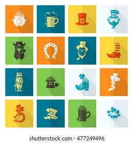 Saint Patricks Day Icon Set. Vector. Clean Work Minimum Points