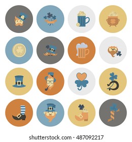 Saint Patricks Day Icon Set. Vector. Clean Work Minimum Points