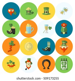 Saint Patricks Day Icon Set. Vector. Clean Work Minimum Points