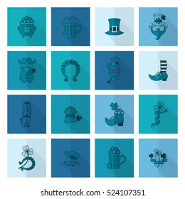 Saint Patricks Day Icon Set. Vector. Clean Work Minimum Points