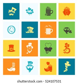 Saint Patricks Day Icon Set. Vector. Clean Work Minimum Points