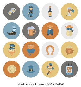 Saint Patricks Day Icon Set. Vector. Clean Work Minimum Points