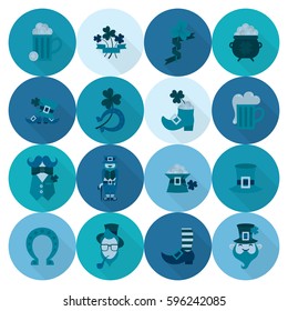 Saint Patricks Day Icon Set. Vector. Clean Work Minimum Points