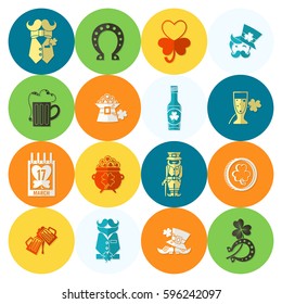 Saint Patricks Day Icon Set. Vector. Clean Work Minimum Points