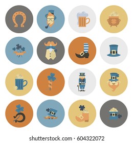 Saint Patricks Day Icon Set. Vector. Clean Work Minimum Points