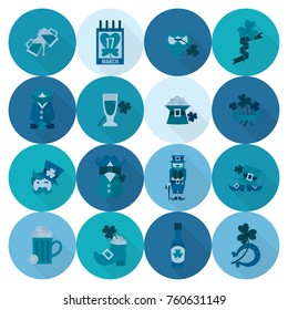 Saint Patricks Day Icon Set. Vector. Clean Work Minimum Points