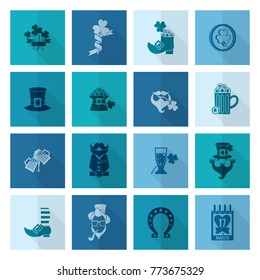 Saint Patricks Day Icon Set. Vector. Clean Work Minimum Points