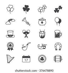 Saint Patrick's Day Icons Line