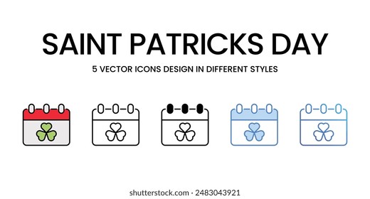 Saint Patricks Day icons vector set stock illustration.