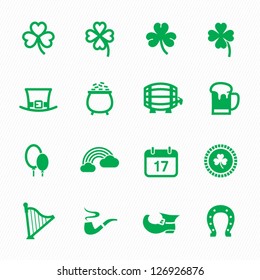 Saint Patrick"s Day Icons with White Background