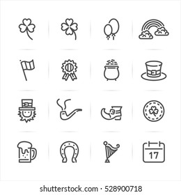 Saint Patrick's Day icons with White Background 