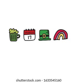 Saint Patrick's Day illustrated icons