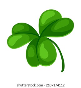 Saint Patricks Day illustration. Irish four leaf clover.