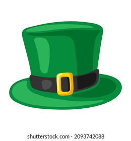 Saint Patricks Day illustration. Leprechaun green hat.