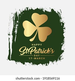 Saint Patricks Day Invitation Card Design.Calligraphic Lettering Inscription Happy St Patricks Day. Vector Illustration. Banner with place for text.