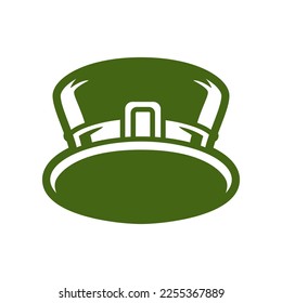 Saint Patrick's Day Irish hat lucky mascot traditional headdress head accessory vintage icon vector flat illustration. Celtic culture cap green old fashioned fortune success element decorative design