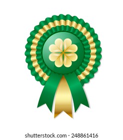 Saint Patrick's Day Irish rosette isolated on white background
