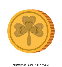 saint patricks day irish tradition golden coin isolated cartoon vector illustration graphic design