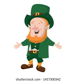 saint patricks day irish tradition green leprechaun smiling cartoon vector illustration graphic design