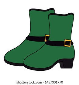 saint patricks day irish tradition green leprechaun boot isolated cartoon vector illustration graphic design
