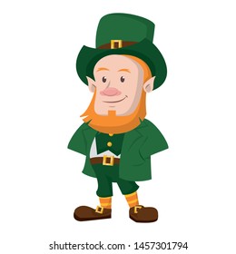 saint patricks day irish tradition green leprechaun cartoon vector illustration graphic design