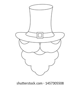 saint patricks day irish tradition green leprechaun face icon, beard with hat cartoon vector illustration graphic design