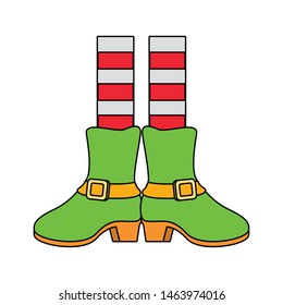 saint patricks day irish tradition green leprechaun boots with red and white socks cartoon vector illustration graphic design
