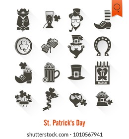 Saint Patricks Day Isolated Icon Set. Vector. Clean Work Minimum Points